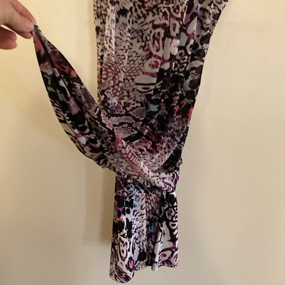 Dana Buchman Womens Fully Lined Shift Dress Purple Black Sleeveless Size Large - Picture 9 of 13